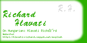 richard hlavati business card